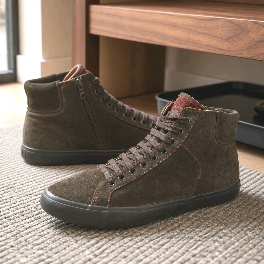 Camper Andratx Men's Brown Ankle Side Zipper Casual Sneaker Suede  US 11 / EU 44